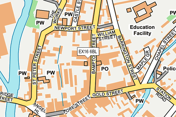 EX16 6BL map - OS OpenMap – Local (Ordnance Survey)