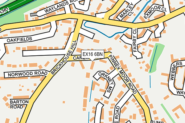 EX16 6BN map - OS OpenMap – Local (Ordnance Survey)