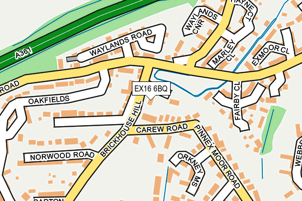 EX16 6BQ map - OS OpenMap – Local (Ordnance Survey)