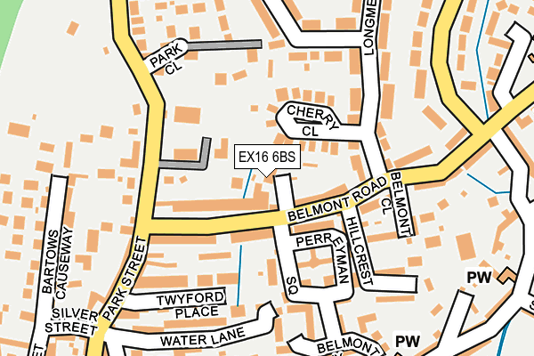 EX16 6BS map - OS OpenMap – Local (Ordnance Survey)