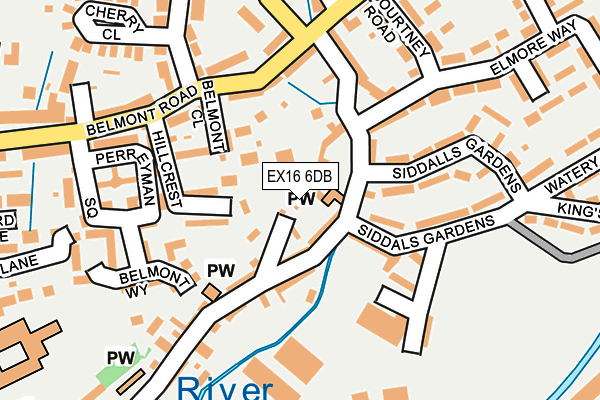 EX16 6DB map - OS OpenMap – Local (Ordnance Survey)