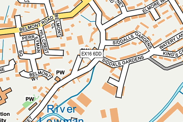 EX16 6DD map - OS OpenMap – Local (Ordnance Survey)