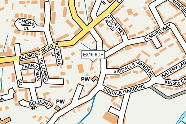 EX16 6DF map - OS OpenMap – Local (Ordnance Survey)