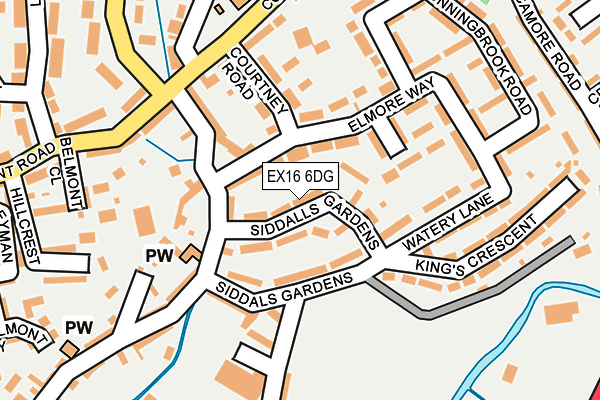 EX16 6DG map - OS OpenMap – Local (Ordnance Survey)