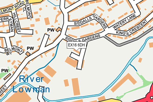 EX16 6DH map - OS OpenMap – Local (Ordnance Survey)