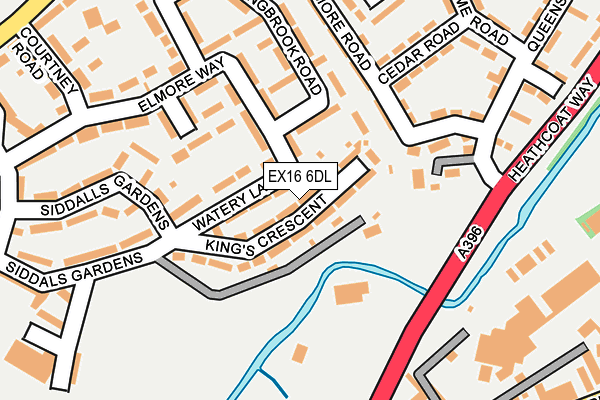 EX16 6DL map - OS OpenMap – Local (Ordnance Survey)