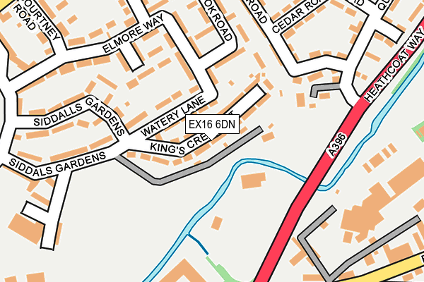 EX16 6DN map - OS OpenMap – Local (Ordnance Survey)