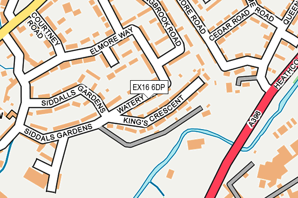 EX16 6DP map - OS OpenMap – Local (Ordnance Survey)