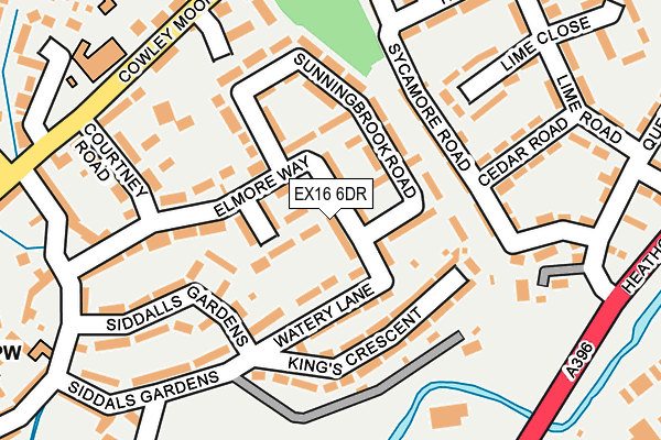 EX16 6DR map - OS OpenMap – Local (Ordnance Survey)