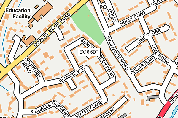 EX16 6DT map - OS OpenMap – Local (Ordnance Survey)