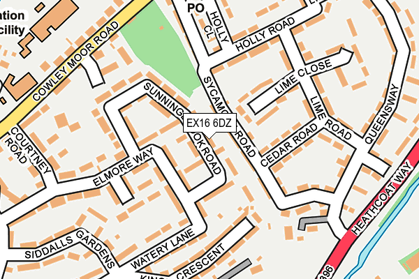 EX16 6DZ map - OS OpenMap – Local (Ordnance Survey)