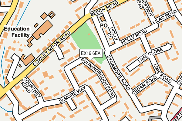 EX16 6EA map - OS OpenMap – Local (Ordnance Survey)
