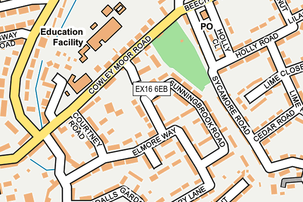 EX16 6EB map - OS OpenMap – Local (Ordnance Survey)