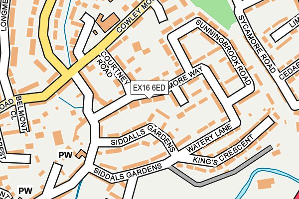 EX16 6ED map - OS OpenMap – Local (Ordnance Survey)