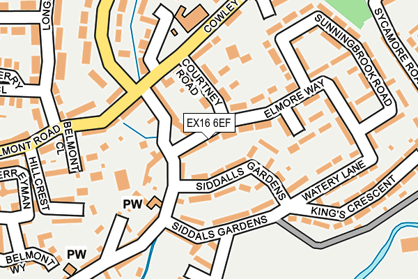 EX16 6EF map - OS OpenMap – Local (Ordnance Survey)