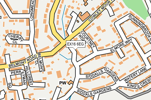 EX16 6EG map - OS OpenMap – Local (Ordnance Survey)