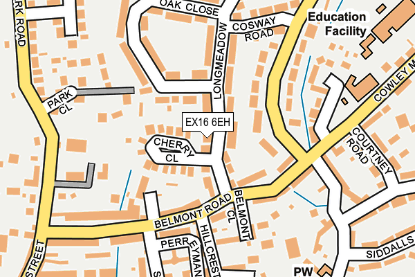 EX16 6EH map - OS OpenMap – Local (Ordnance Survey)