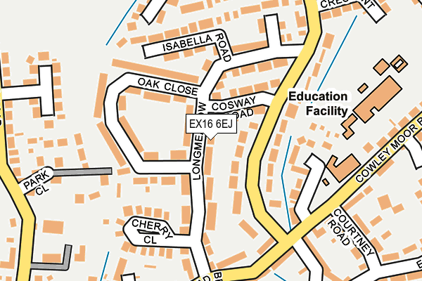 EX16 6EJ map - OS OpenMap – Local (Ordnance Survey)