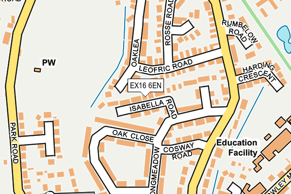 EX16 6EN map - OS OpenMap – Local (Ordnance Survey)