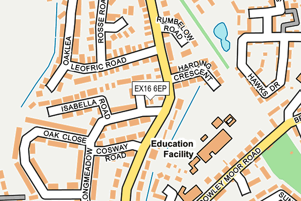 EX16 6EP map - OS OpenMap – Local (Ordnance Survey)