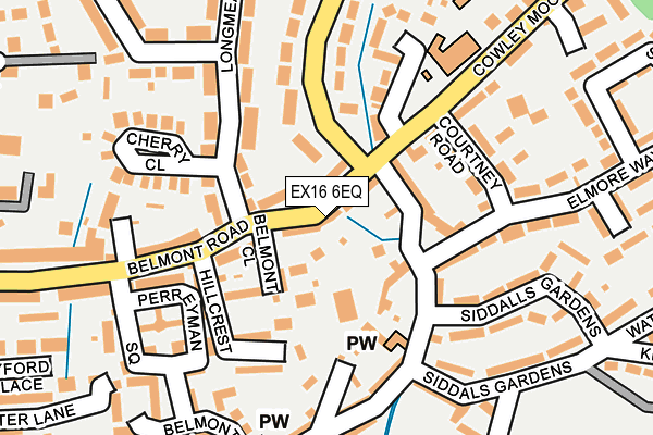 EX16 6EQ map - OS OpenMap – Local (Ordnance Survey)