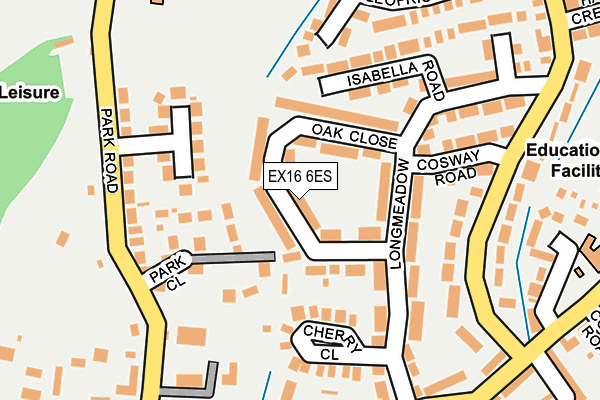 EX16 6ES map - OS OpenMap – Local (Ordnance Survey)