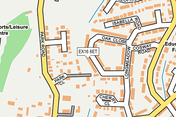 EX16 6ET map - OS OpenMap – Local (Ordnance Survey)