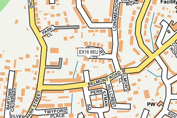 EX16 6EU map - OS OpenMap – Local (Ordnance Survey)