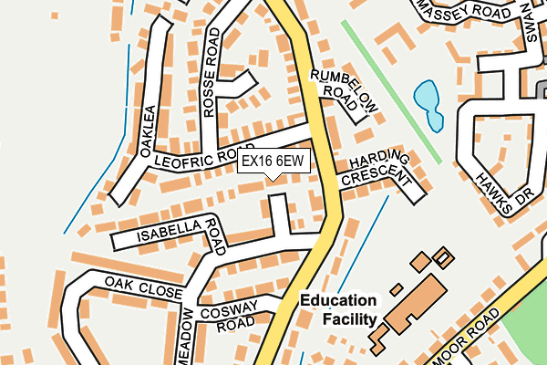 EX16 6EW map - OS OpenMap – Local (Ordnance Survey)