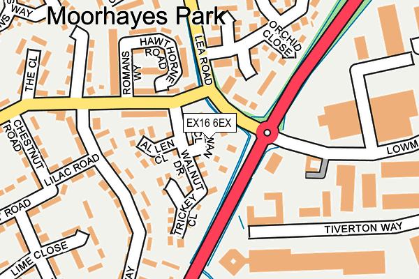 EX16 6EX map - OS OpenMap – Local (Ordnance Survey)