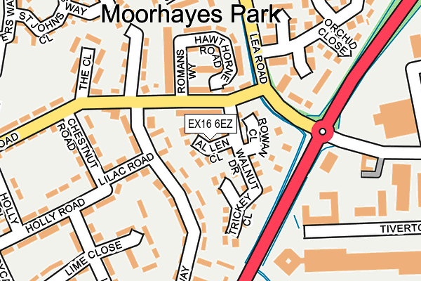 EX16 6EZ map - OS OpenMap – Local (Ordnance Survey)