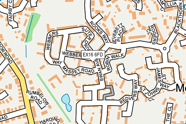 EX16 6FD map - OS OpenMap – Local (Ordnance Survey)