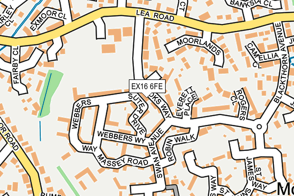EX16 6FE map - OS OpenMap – Local (Ordnance Survey)