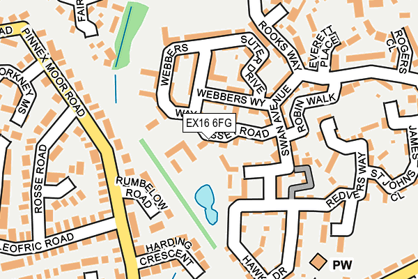 EX16 6FG map - OS OpenMap – Local (Ordnance Survey)