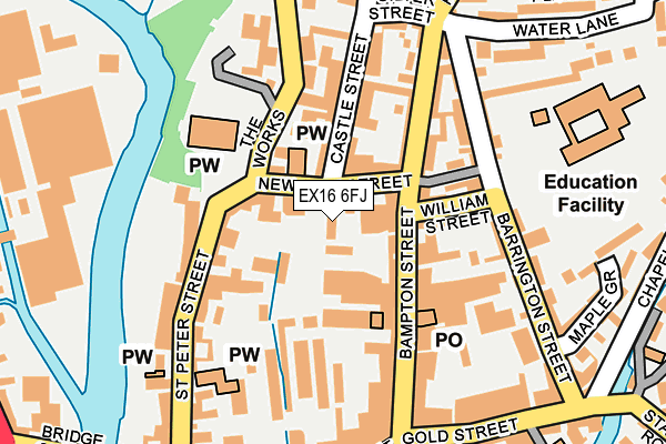 EX16 6FJ map - OS OpenMap – Local (Ordnance Survey)