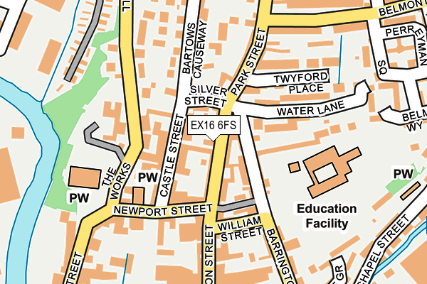 EX16 6FS map - OS OpenMap – Local (Ordnance Survey)