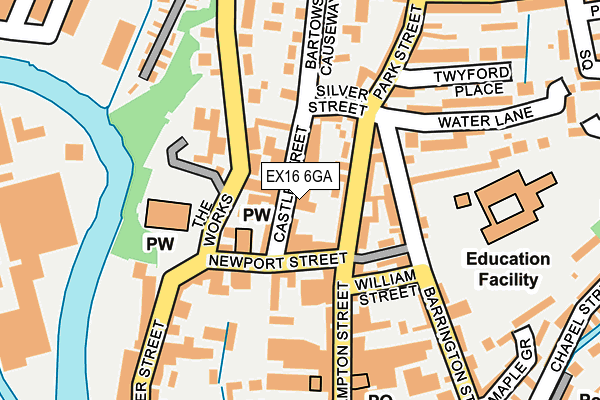 EX16 6GA map - OS OpenMap – Local (Ordnance Survey)