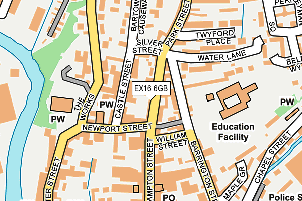EX16 6GB map - OS OpenMap – Local (Ordnance Survey)
