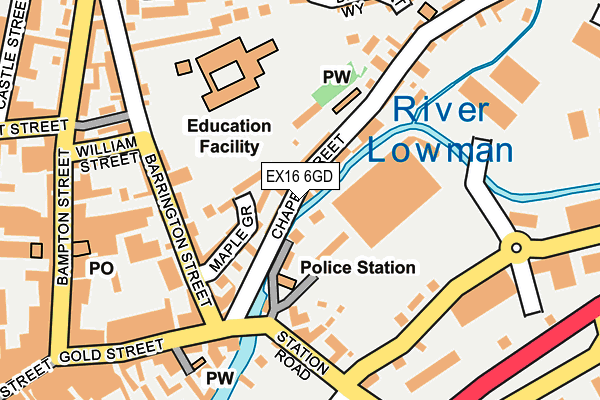 EX16 6GD map - OS OpenMap – Local (Ordnance Survey)