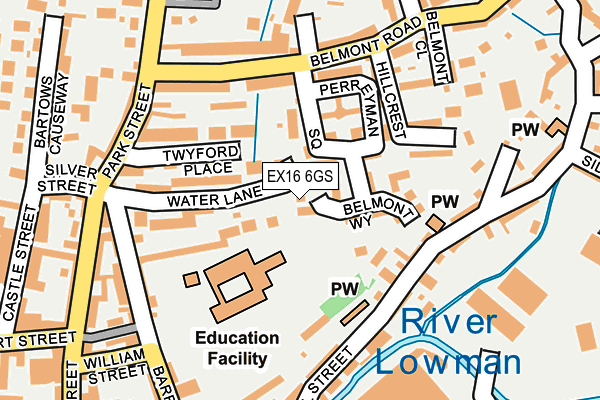 EX16 6GS map - OS OpenMap – Local (Ordnance Survey)