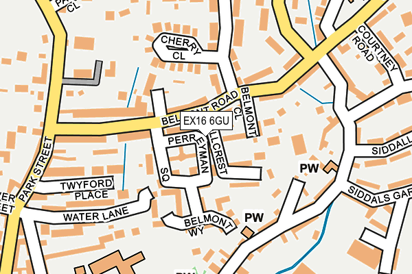 EX16 6GU map - OS OpenMap – Local (Ordnance Survey)