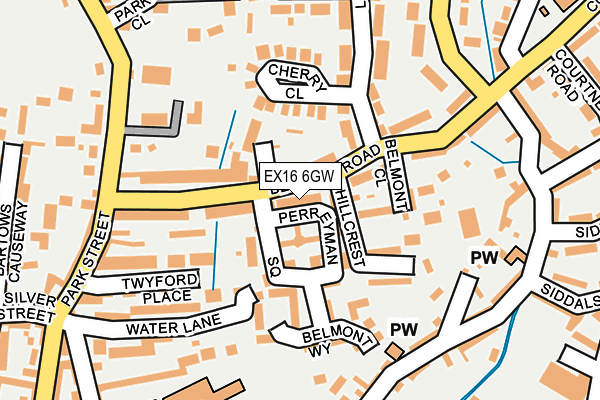 EX16 6GW map - OS OpenMap – Local (Ordnance Survey)