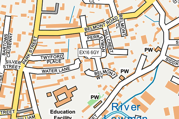 EX16 6GY map - OS OpenMap – Local (Ordnance Survey)