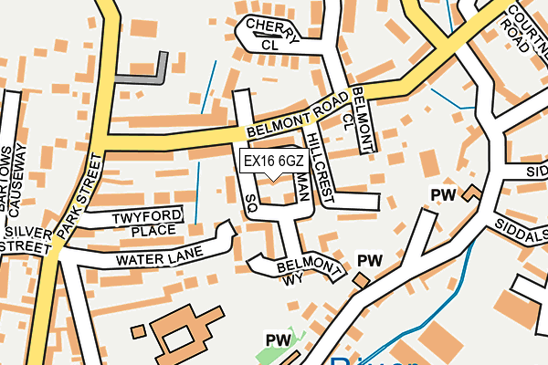 EX16 6GZ map - OS OpenMap – Local (Ordnance Survey)