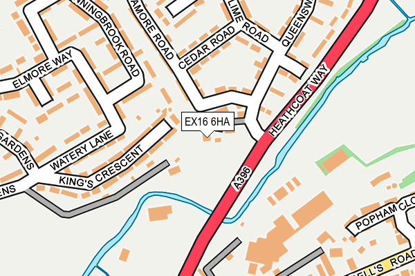 EX16 6HA map - OS OpenMap – Local (Ordnance Survey)