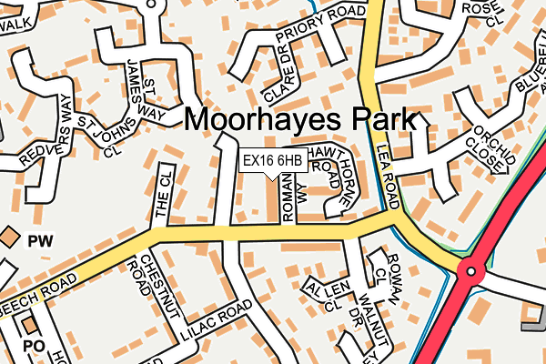 EX16 6HB map - OS OpenMap – Local (Ordnance Survey)