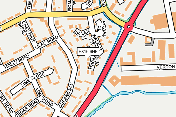 EX16 6HF map - OS OpenMap – Local (Ordnance Survey)