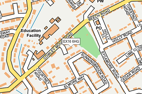 EX16 6HG map - OS OpenMap – Local (Ordnance Survey)