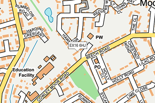 EX16 6HJ map - OS OpenMap – Local (Ordnance Survey)