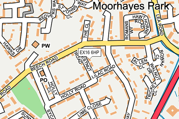 EX16 6HP map - OS OpenMap – Local (Ordnance Survey)